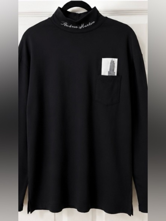 Tops - Andrea Martin Black Mock Neck Long Sleeve Top Oversized Women’s XL